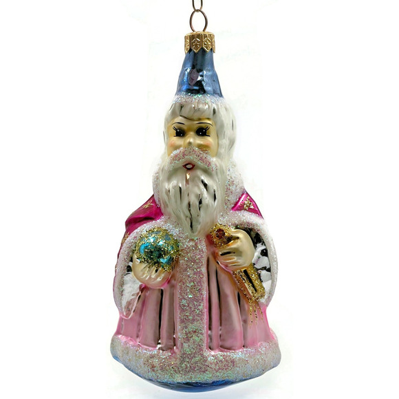 Christopher Radko Incantation Wizard Santa Merlin Pink Christmas Tree Ornament - Picture 1 of 12
